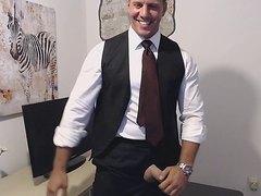 Suited up bull showing off on cam