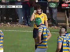 Rugby player pantsed