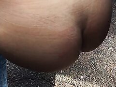 Girlfriend peeing next car doesnt know I'm filming her ass