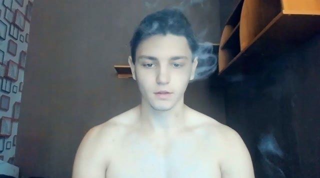 young guy has a smoke