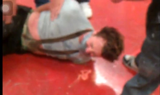Tape gagged guy
