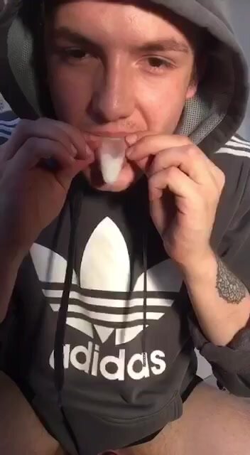 Boy jerks in already used condom and drinks it - (fav&subsribe 4 more)