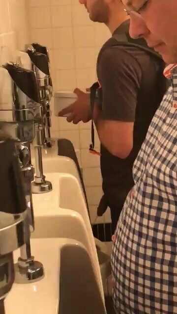 Big hanging dick at the urinal