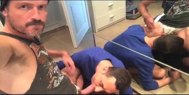 White Alpha films himself getting serviced by a faggot whore