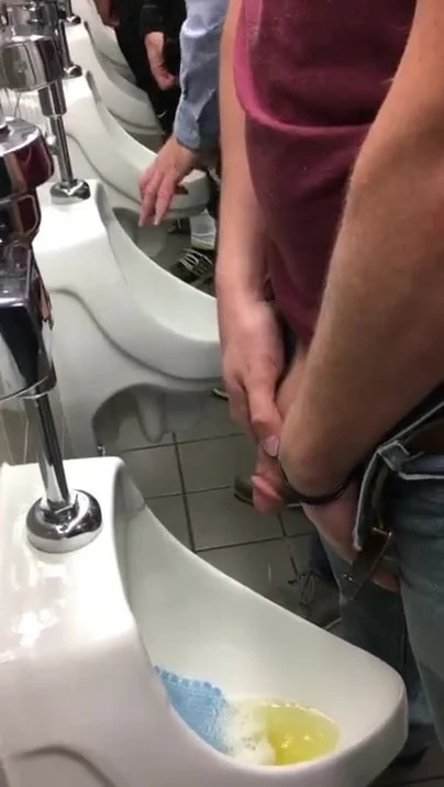 Spy Airport Urinal Piss By Guy With Big Cut Cock