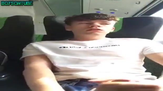 18yo Jerk and cum on train