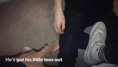 Teen foot slave worships stinky socks and sweaty feet