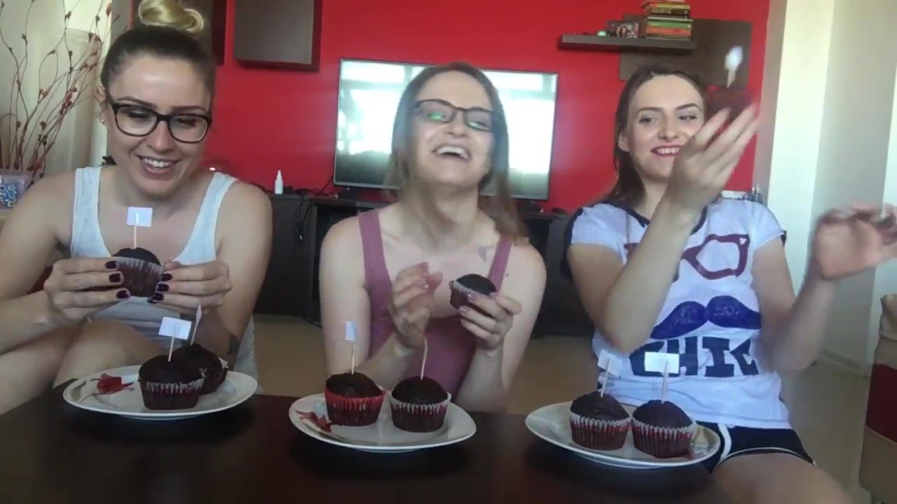 Three shitty ladies chipped in their yummy cupcake-making stuff