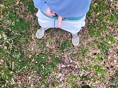 Teen had to piss and jerk outside