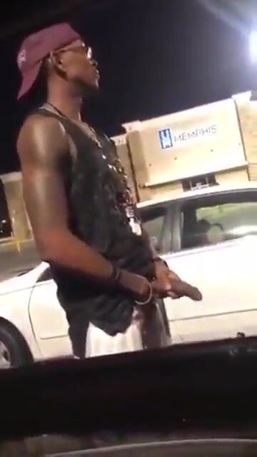 Big Dick Flashing A Big One In The Parking Lot