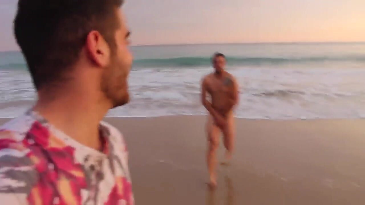 challenge, running naked on the beach