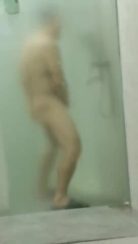 Turkish horny boy jerking off at gym