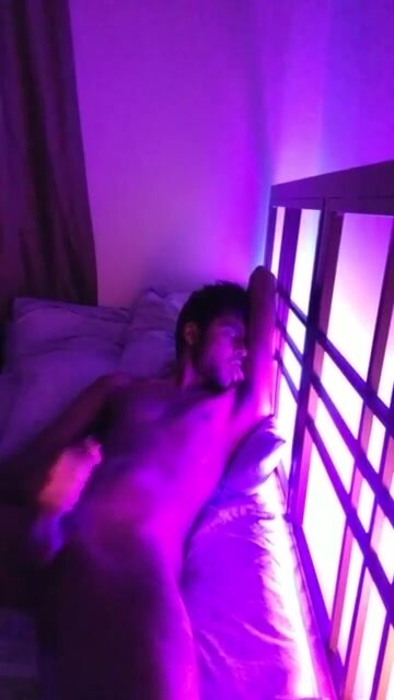 Indian sexy guy licks his cum