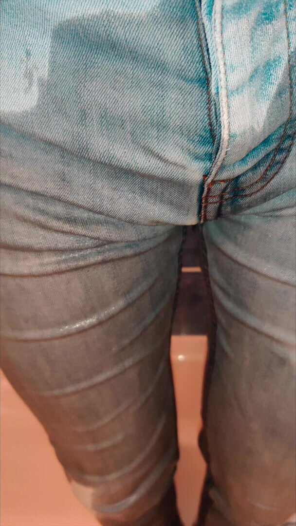 Wetting Light Blue Jeans