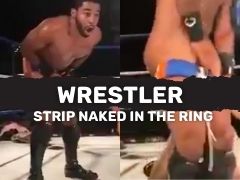 WRESTLER! Stripped naked in the ring!