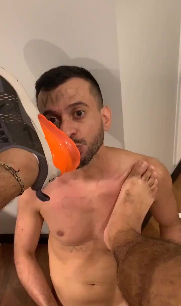 Foot faggot humiliated by Brazilian dom