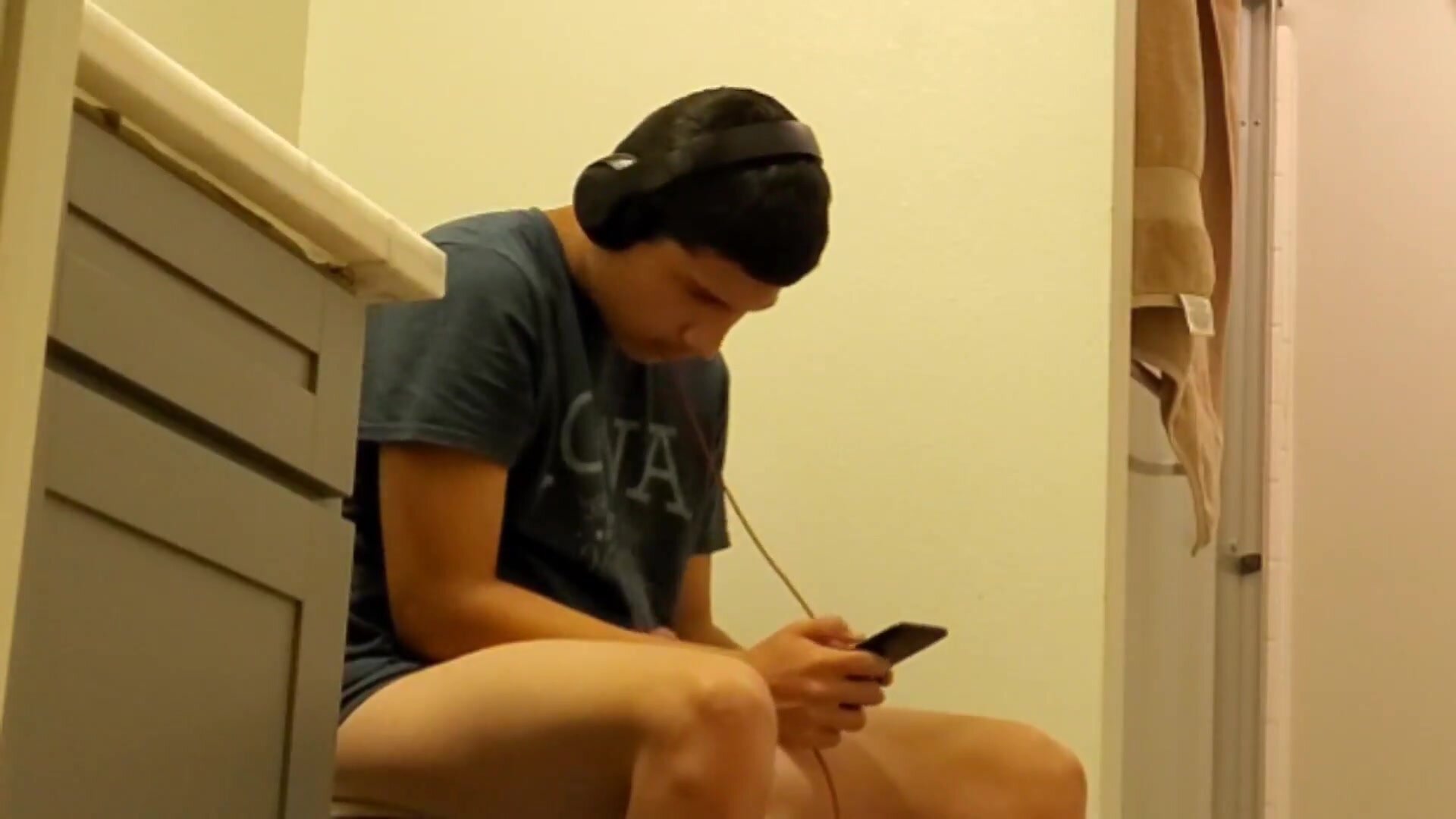 Caught jerking in bathroom