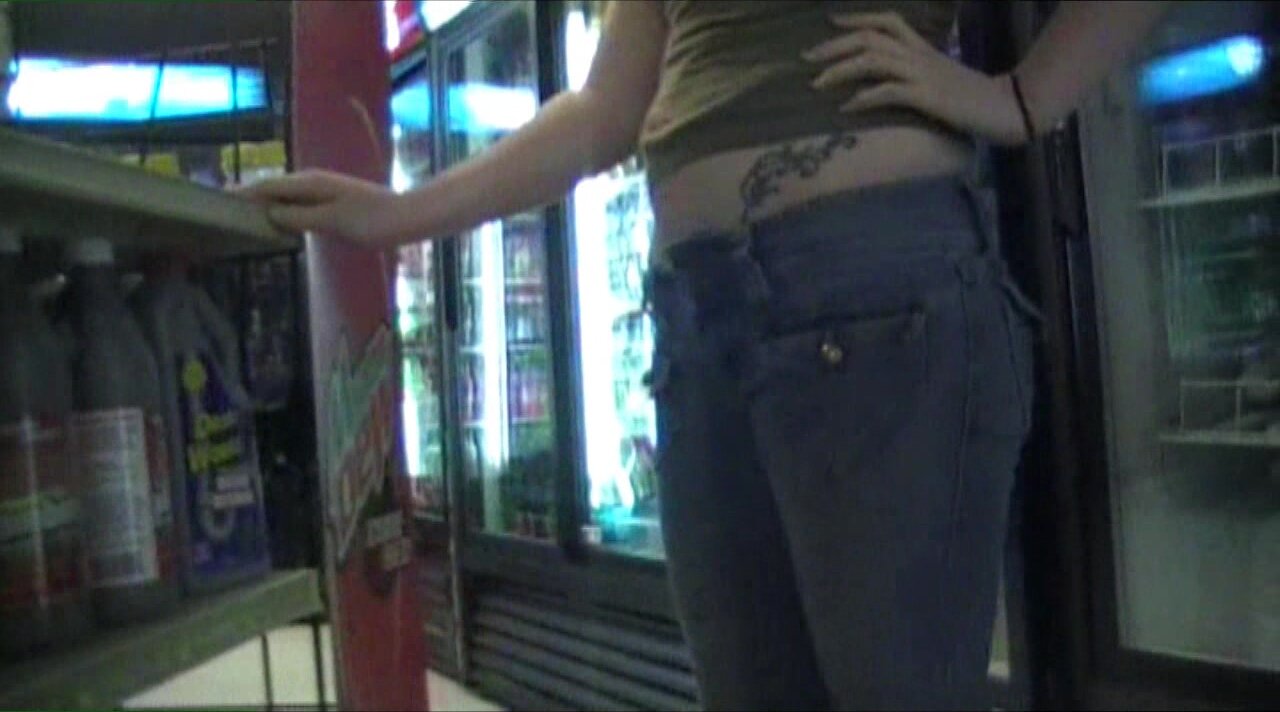 Girl pees in convenience store