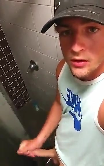 Hot blonde guy smacking his dick