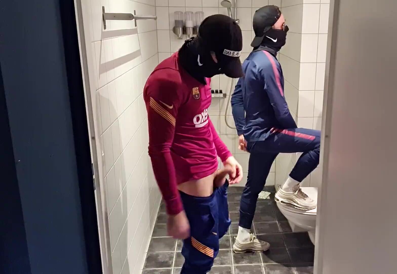 Bareback wearing tracksuit