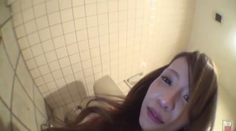 Girl diarrhea and standing pooping in public toilet