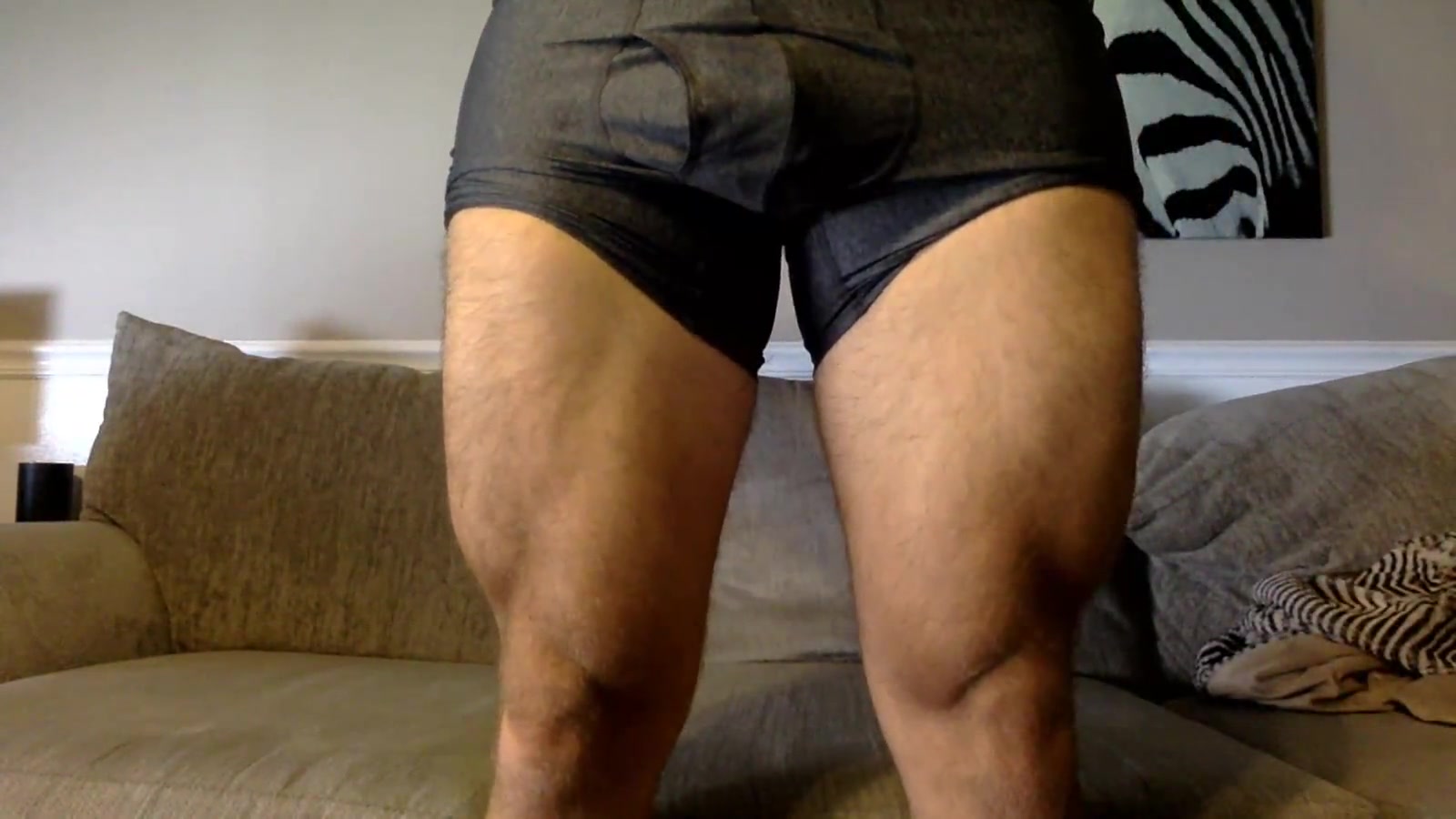 Hairy Muscle Guy Shows His Hole and Eats His Cum