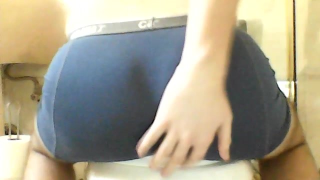 A forgotton video of me pooping my blue underwear and cumming inside of it