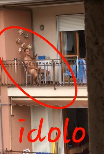 Caught guy masterbating (jerking( in the balcony (Funny and hot)