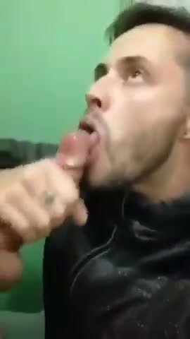 Hot guy drains cock
