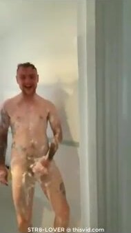 naked guy is recorded in shower by his roommate