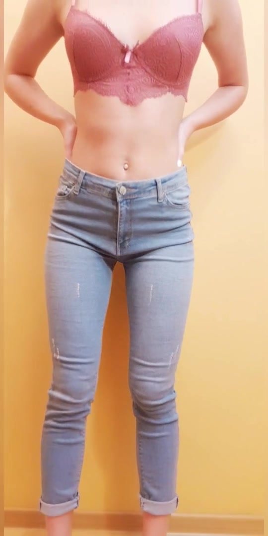 Hot jeans wetting and moaning