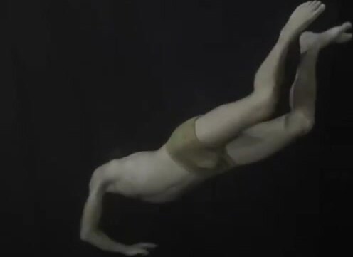 Underwater barefaced bulging dancer