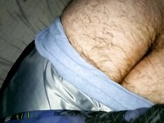 Cum on sleeping boyfriend's fat ass