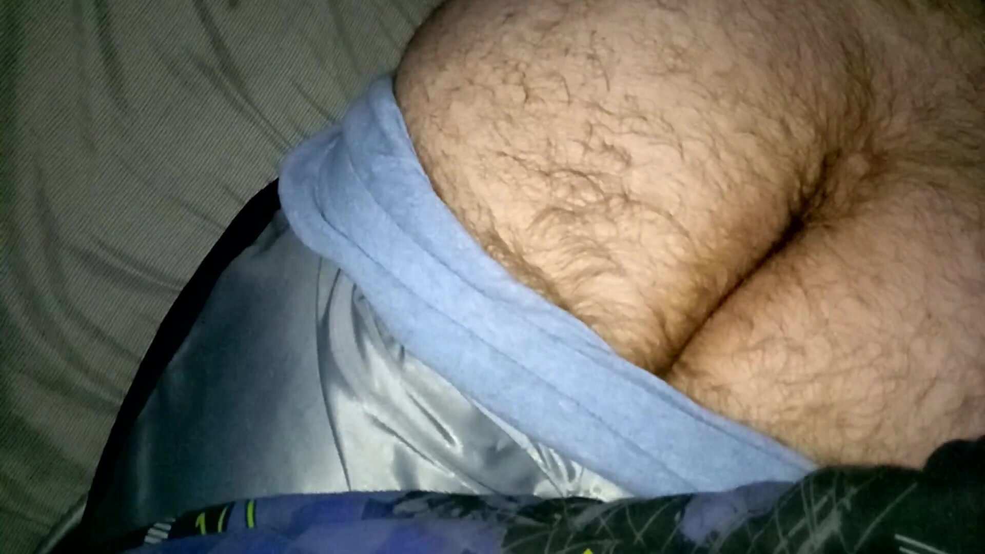Cum on sleeping boyfriend's fat ass