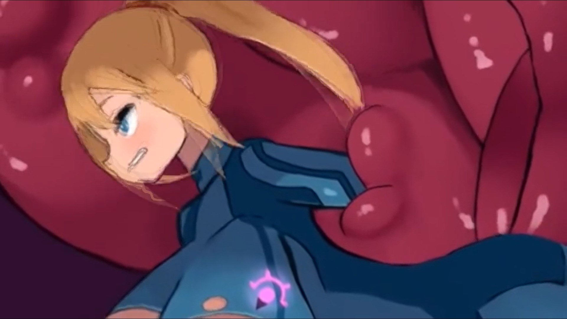 Samus caught and impregnated by tentacles