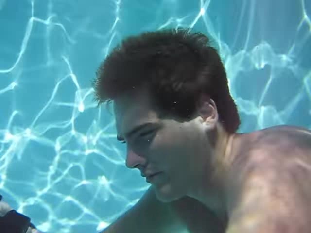 Scubadiver in trouble underwater in pool