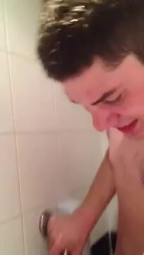 Pissing on shower room with roommate