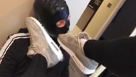 Slutty slave worships hands, stinky socks and sneakers