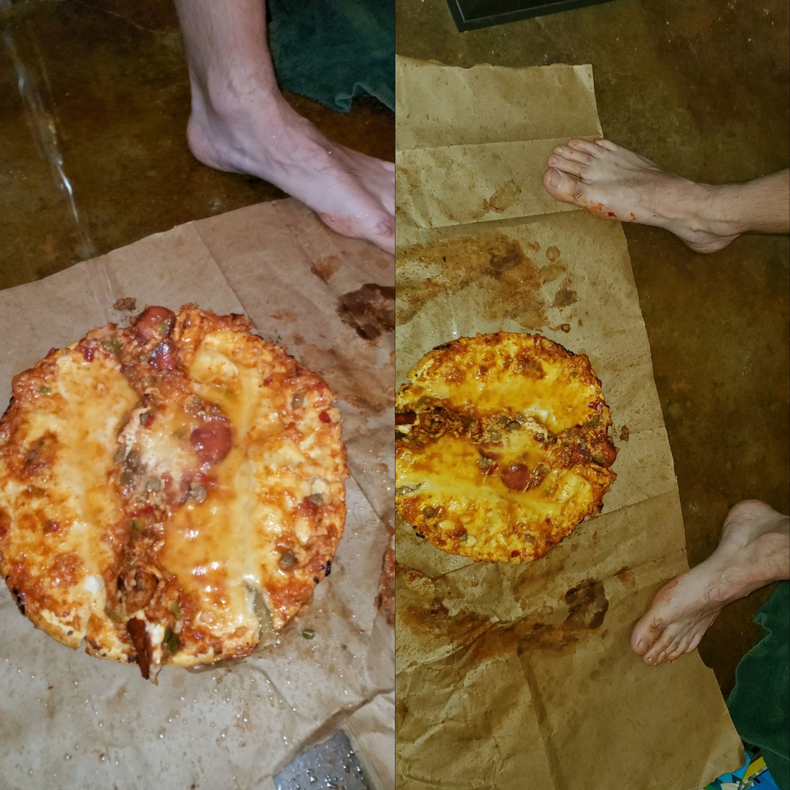 Pizza Foot Crush and Piss