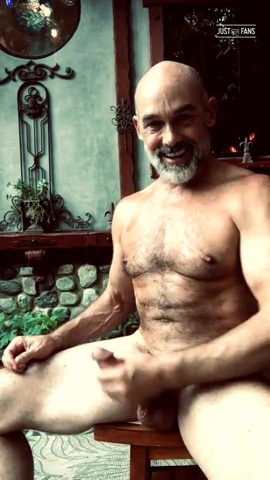 Daddy enjoying his cock outside of his house