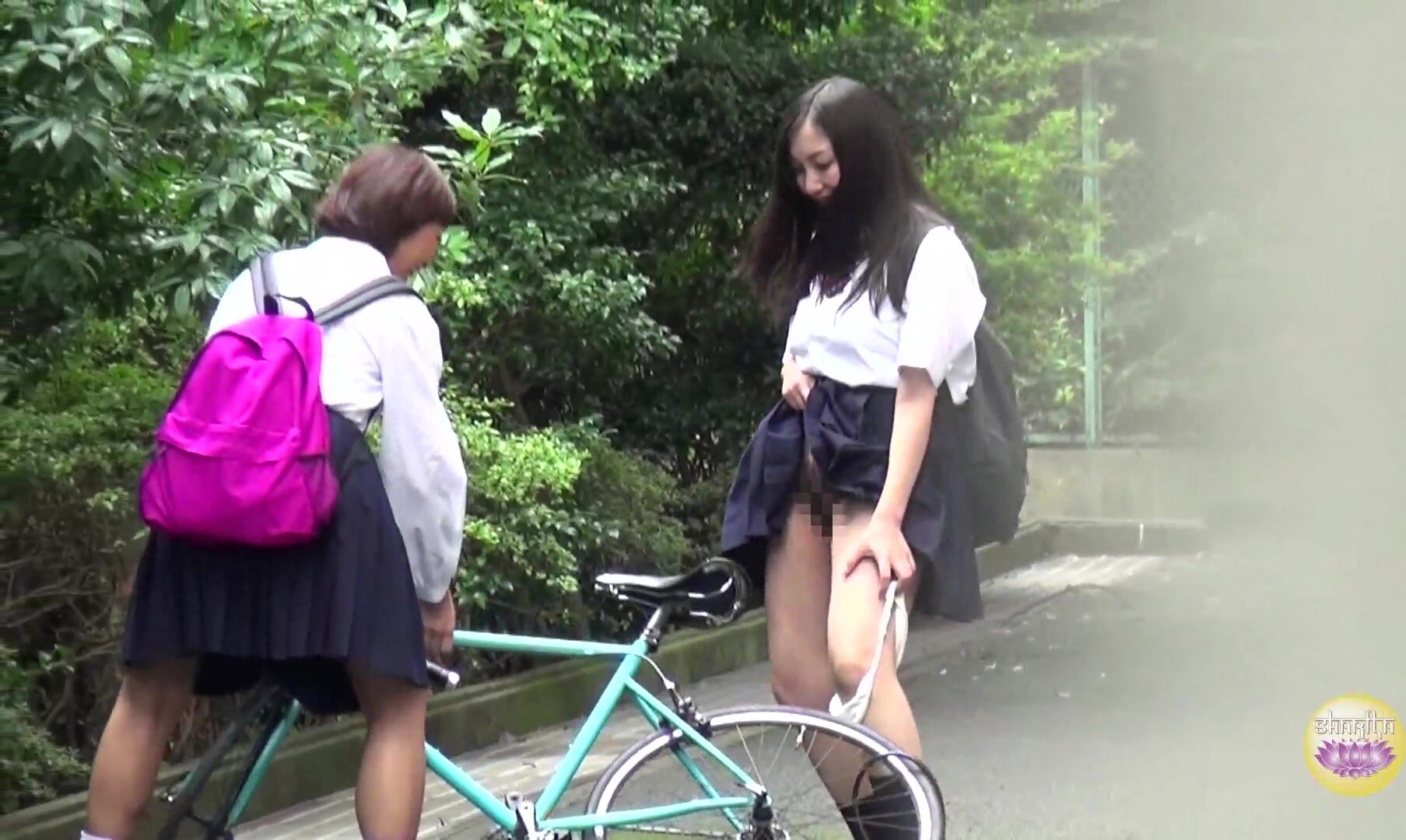 Crazy Japanese girl peeing in public.