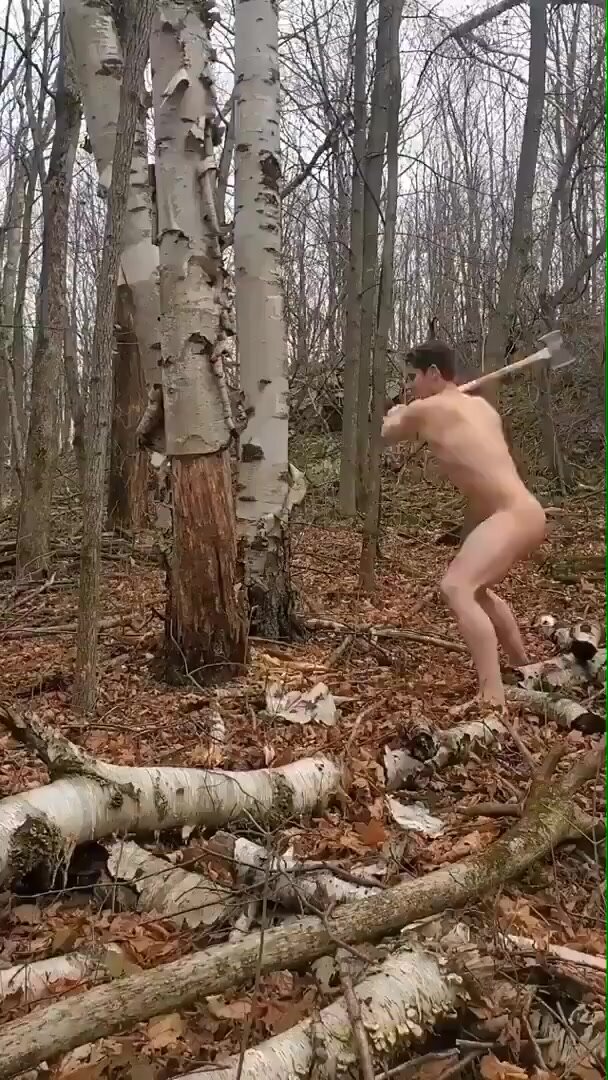 Chopping Wood In The Nude