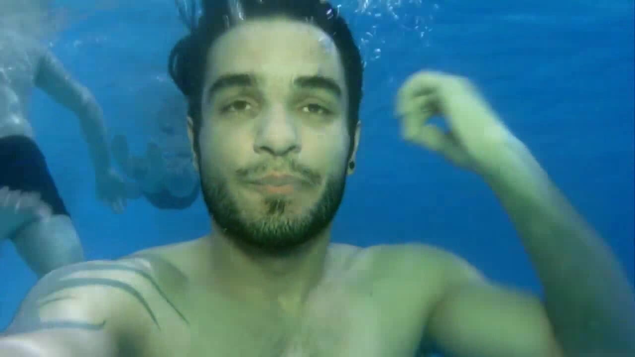 Underwater barefaced arab cutie