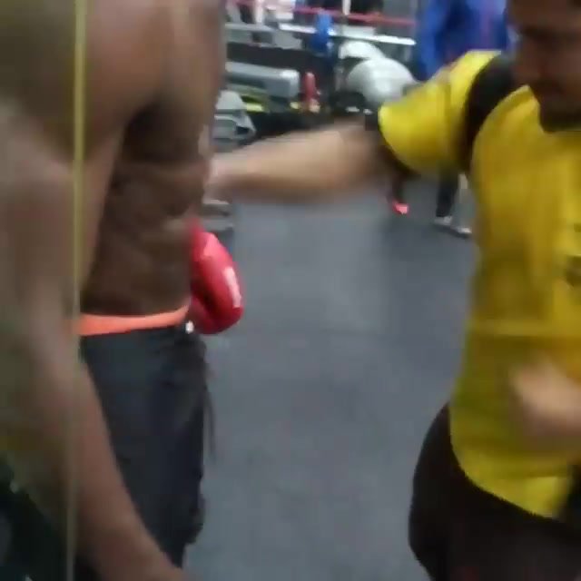 Beautiful black guy punched in abs and face #3