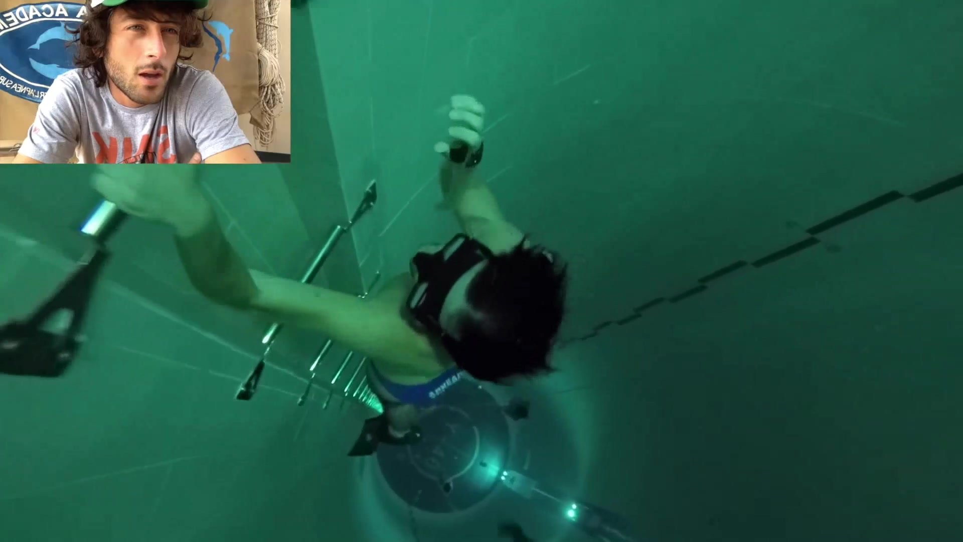 Italian apneists in speedos underwater