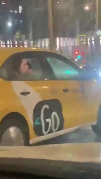 Girl vomits in taxi