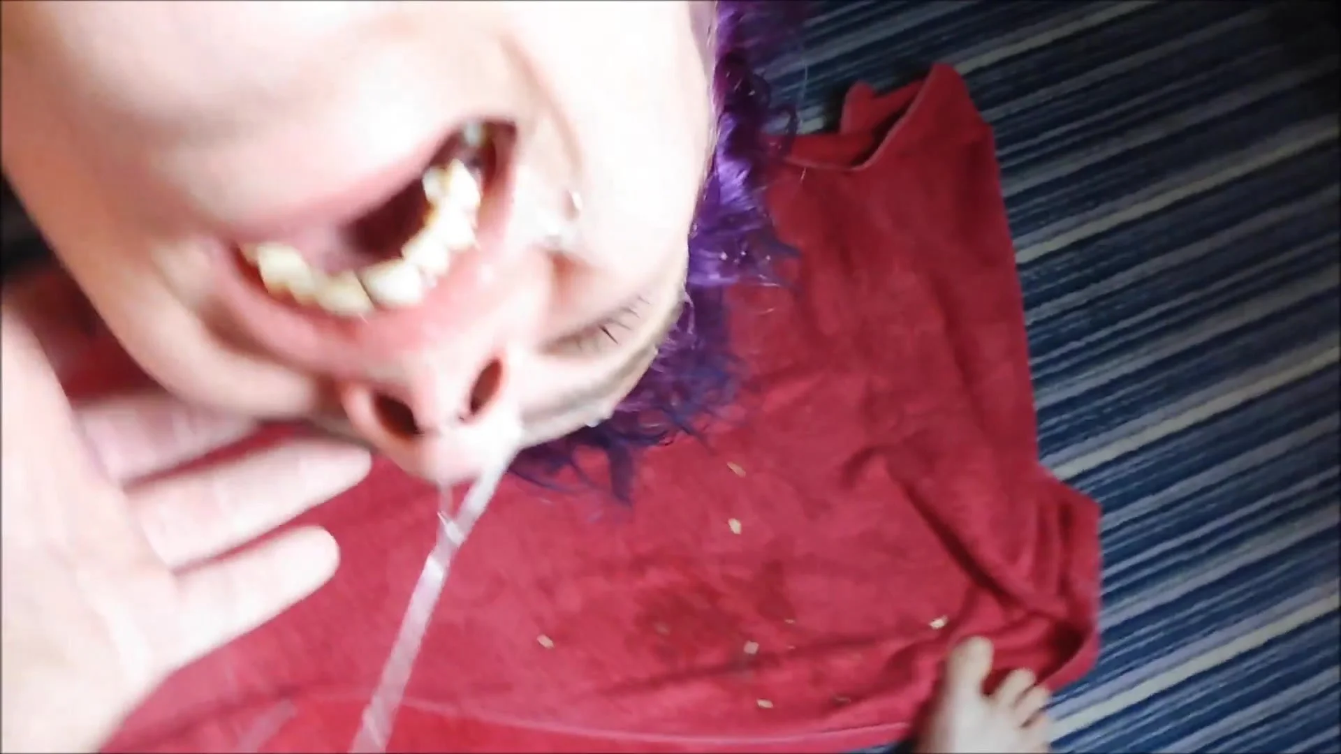 Punk girl upside down puke facefuck - ThisVid.com