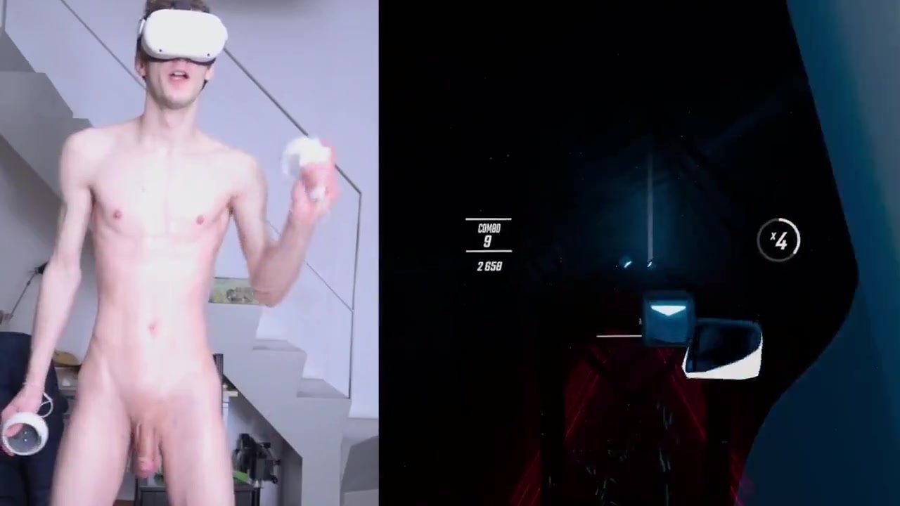 playing computer game naked