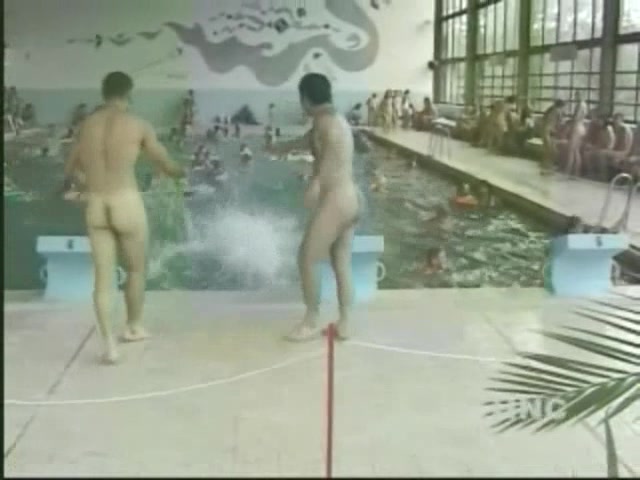 Hot naked amateur indoor swimming pool action