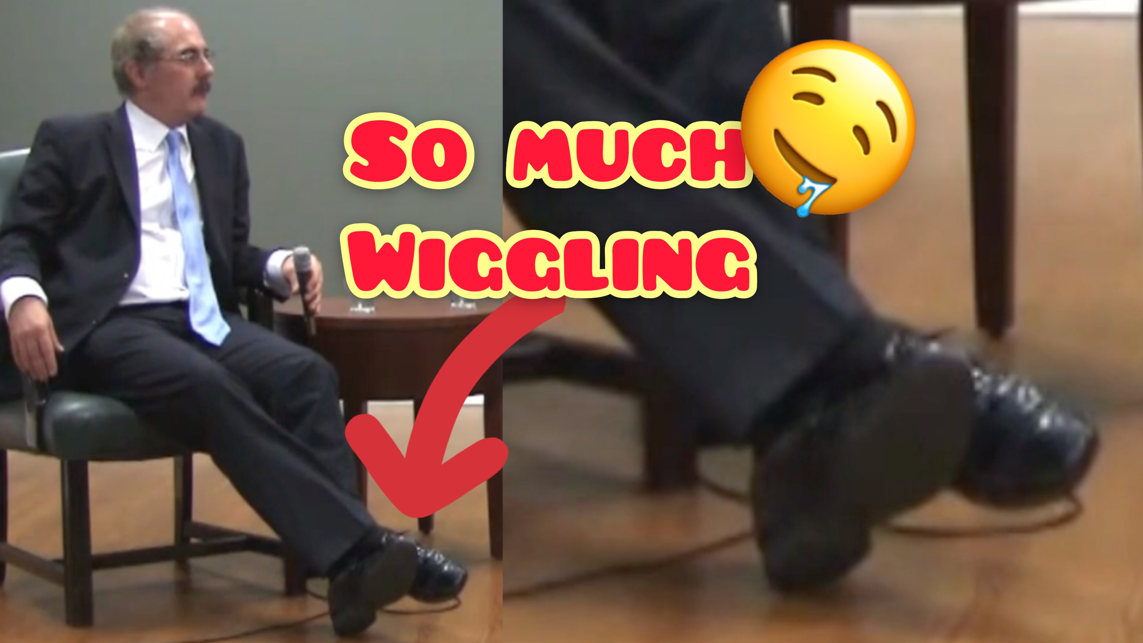 Daddy Professor Wiggles Toes In His Dress Shoes